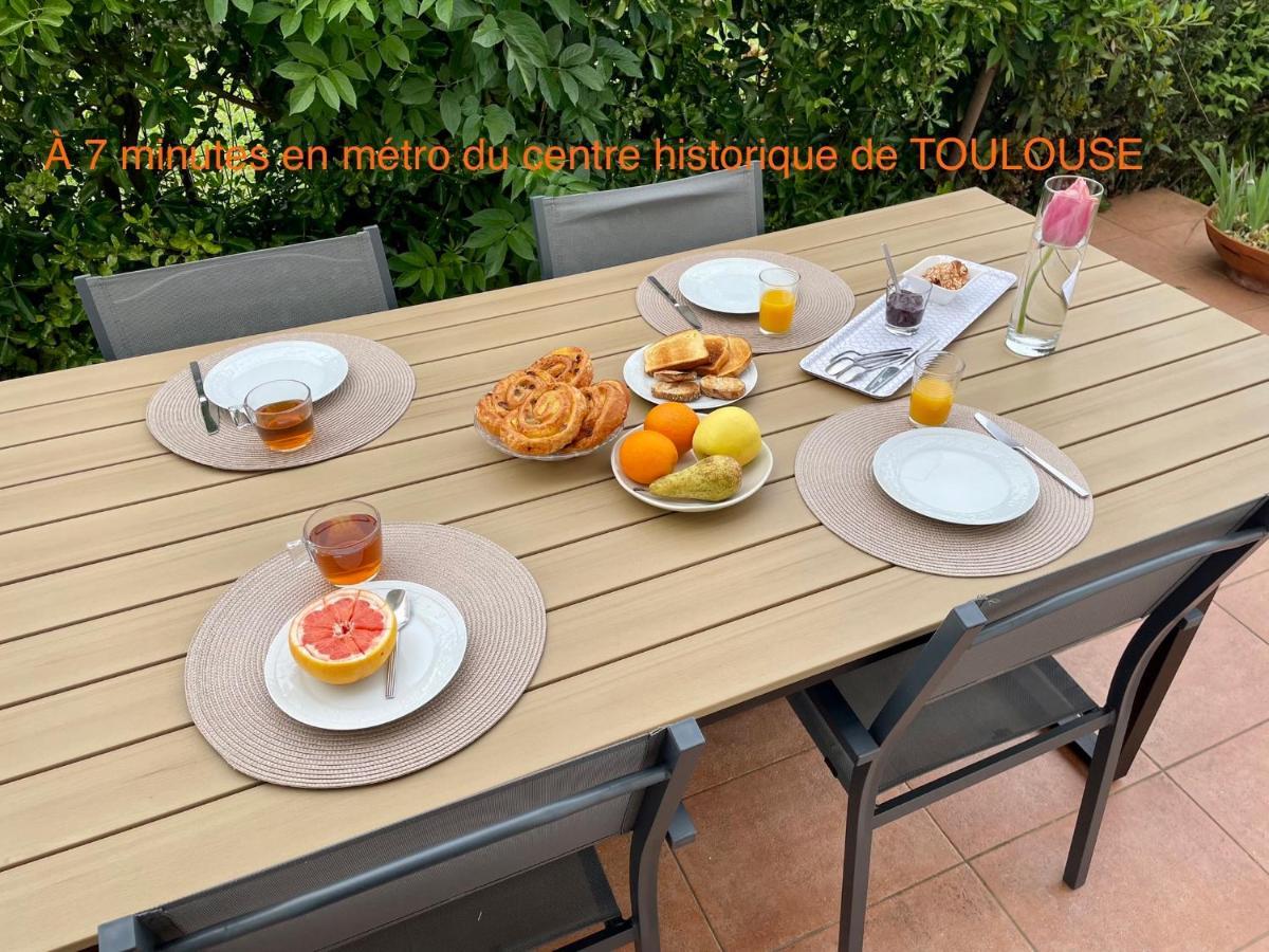 50 M2 T2 Au Calme, Lumineux, Confortable, Cosy, Climatise, Privatif Avec Parking Gratuit Et Terrasse Toulouse Buitenkant foto